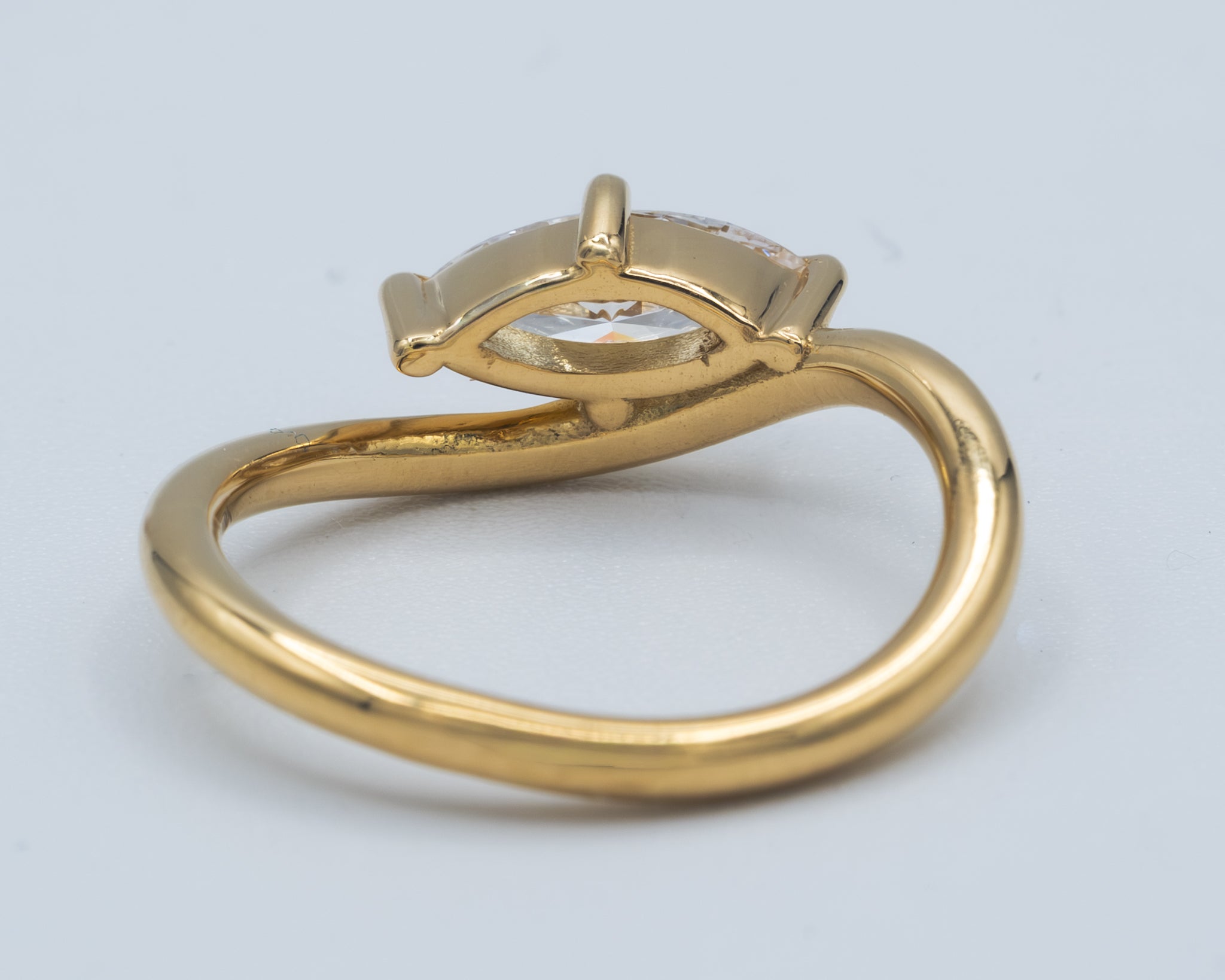 Yellow Gold Wavy Stack Ring Fashion Ring 0.5 cts.