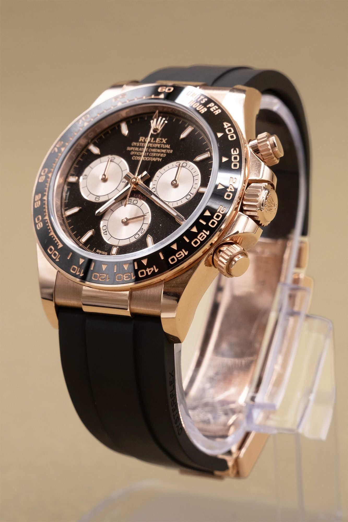 Rolex Daytona Black And Sundust Index Dial on Oysterflex 126515LN Complete 2024