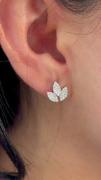 White Gold CLUSTER LEAF Earrings 0.38 cts.