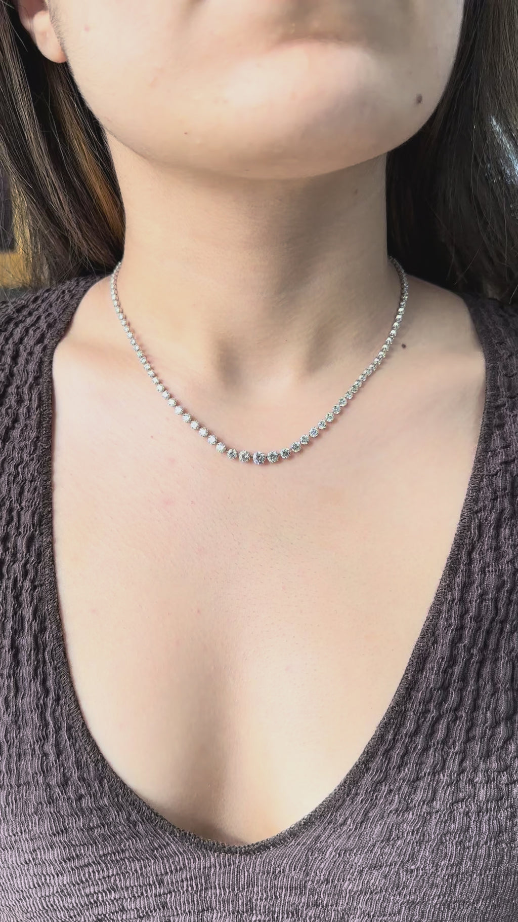 Platinum GRADUAL Tennis Necklace 10 cts.