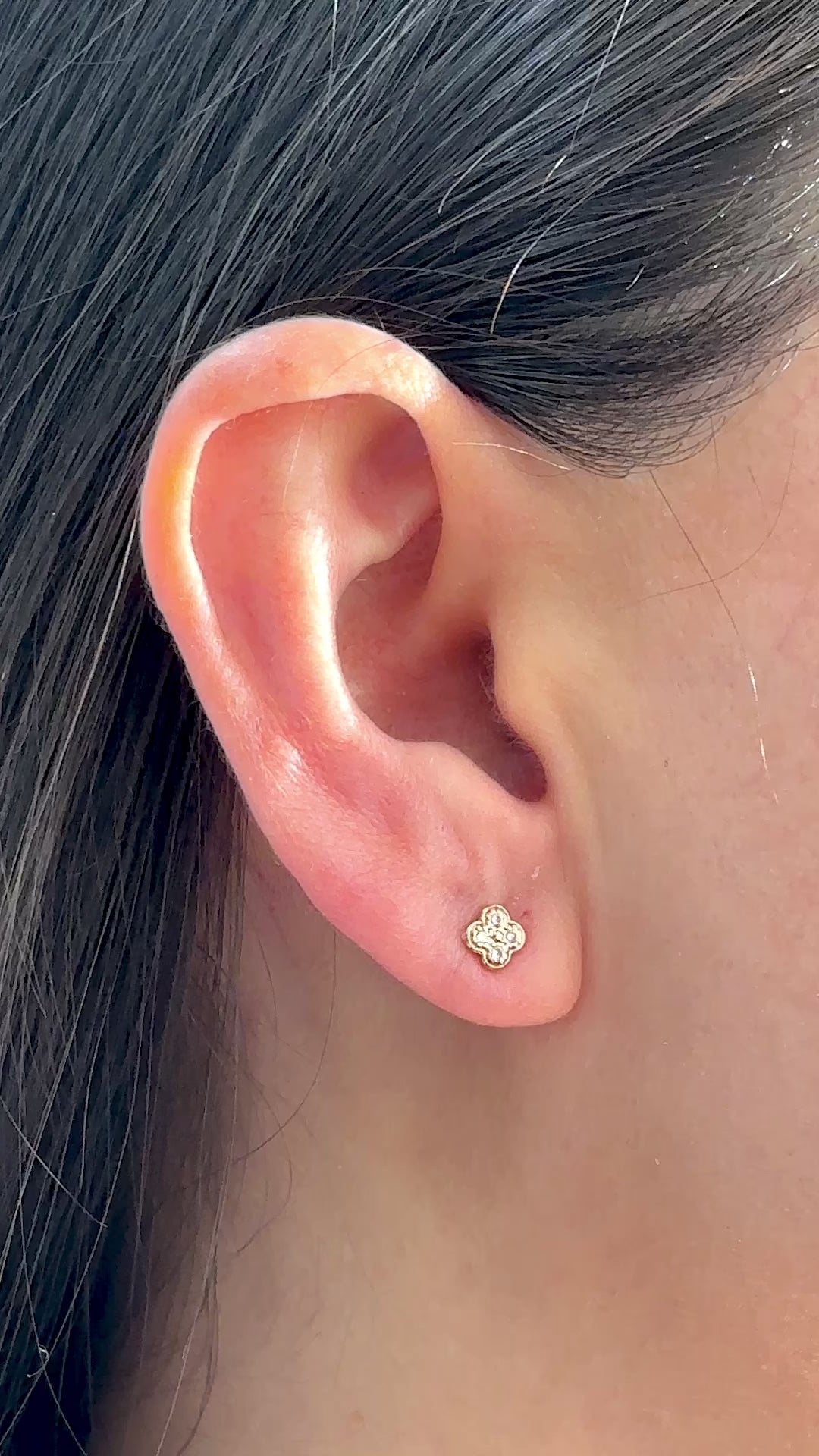Rose Gold CLUSTER STUD Studs 0.1 cts.