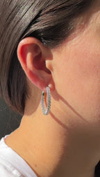 White Gold FLEXIBLE 2.8MM - UNDER E-342HOOP Hoops 3.43 cts.