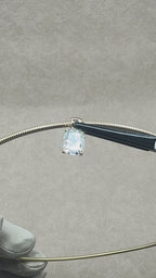 Yellow Gold LAB E VS1 - COLLAR WIRE Solitaire Pendant Necklace 2.01 cts.