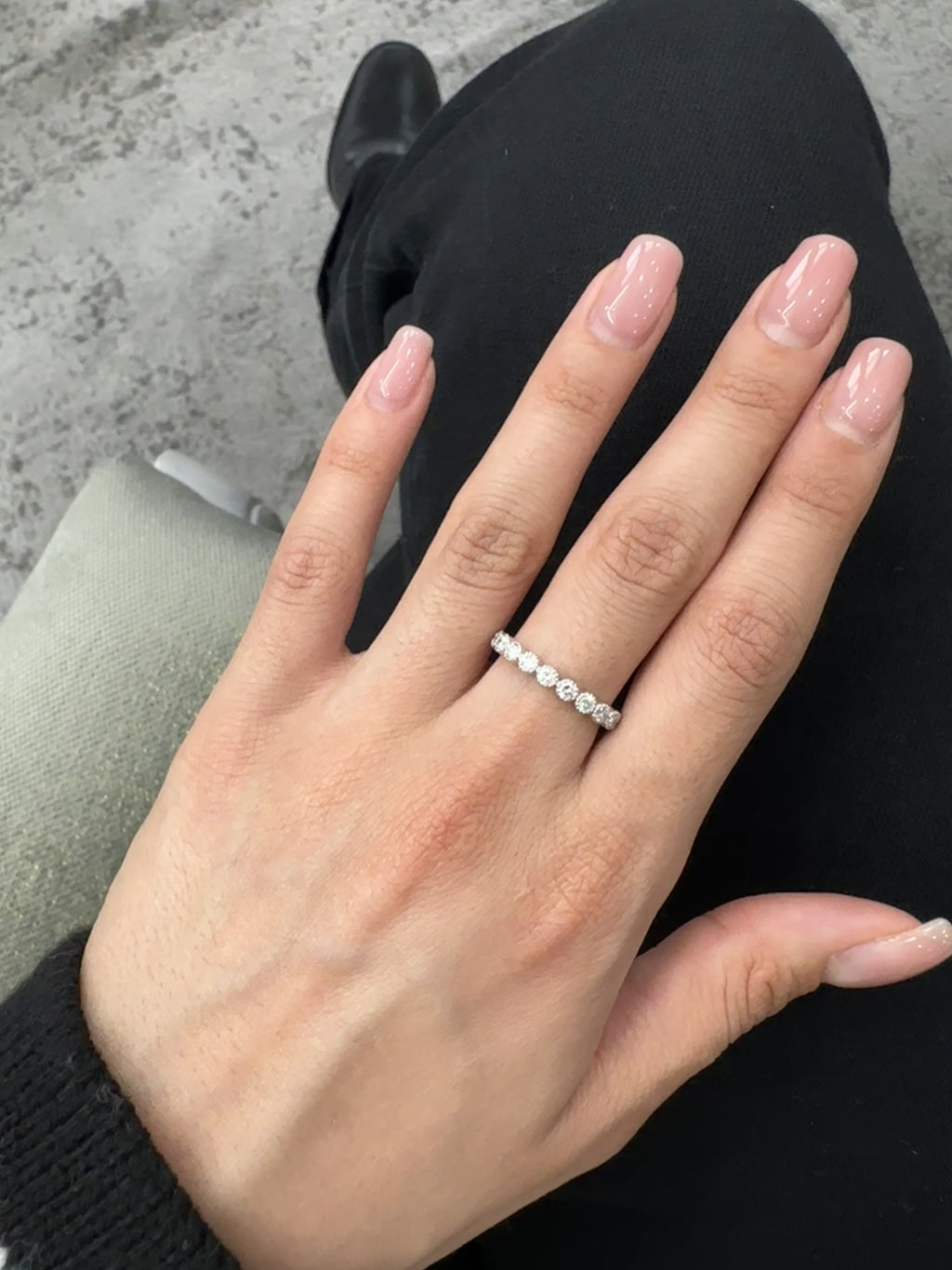 White Gold STACK RINGS Eternity Ring 0.96 cts.