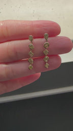Yellow Gold MULTI-SHAPE - BEZEL Dangles Earrings 1.4 cts.