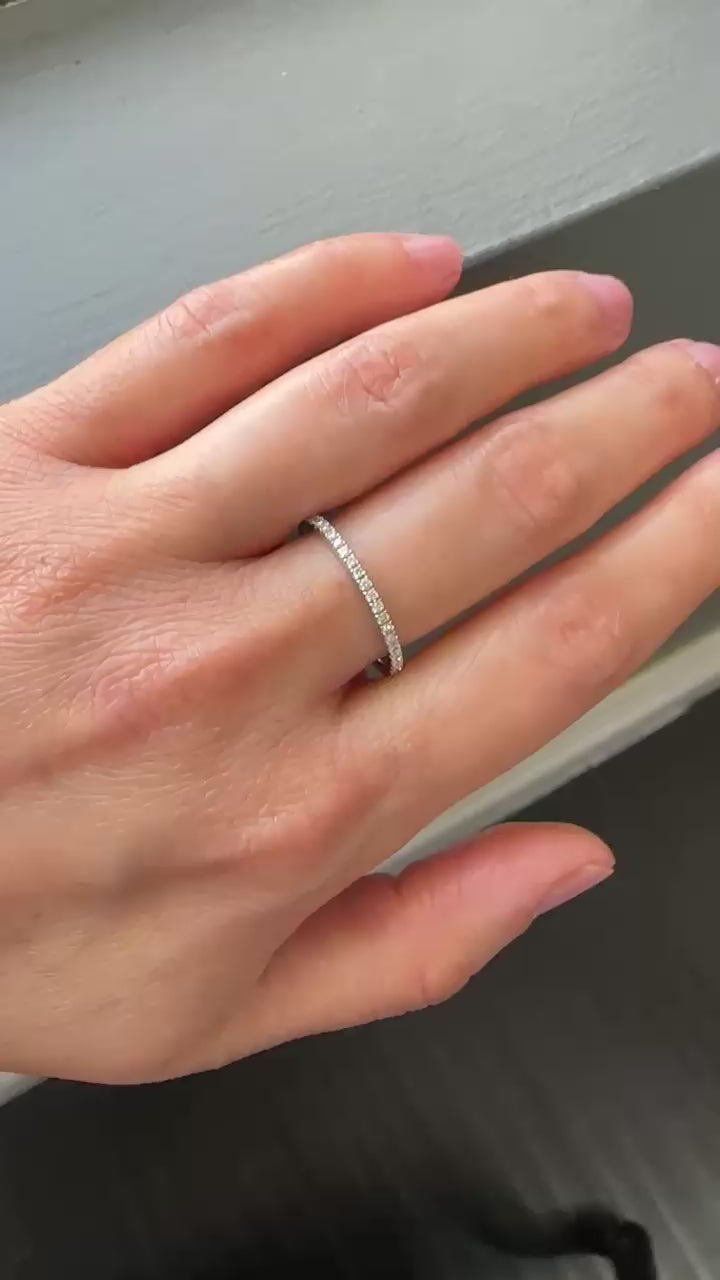 White Gold THIN Eternity Ring 0.3 cts.