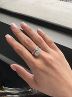 White Gold WRAP SERPENT RING - PEAR CENTER STONES (F VS2 - F SI2) Cocktail Ring 1.53 cts.