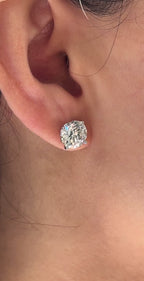 White Gold HEART SETTING - LAB GROWN E VS1 Studs 6.14 cts.