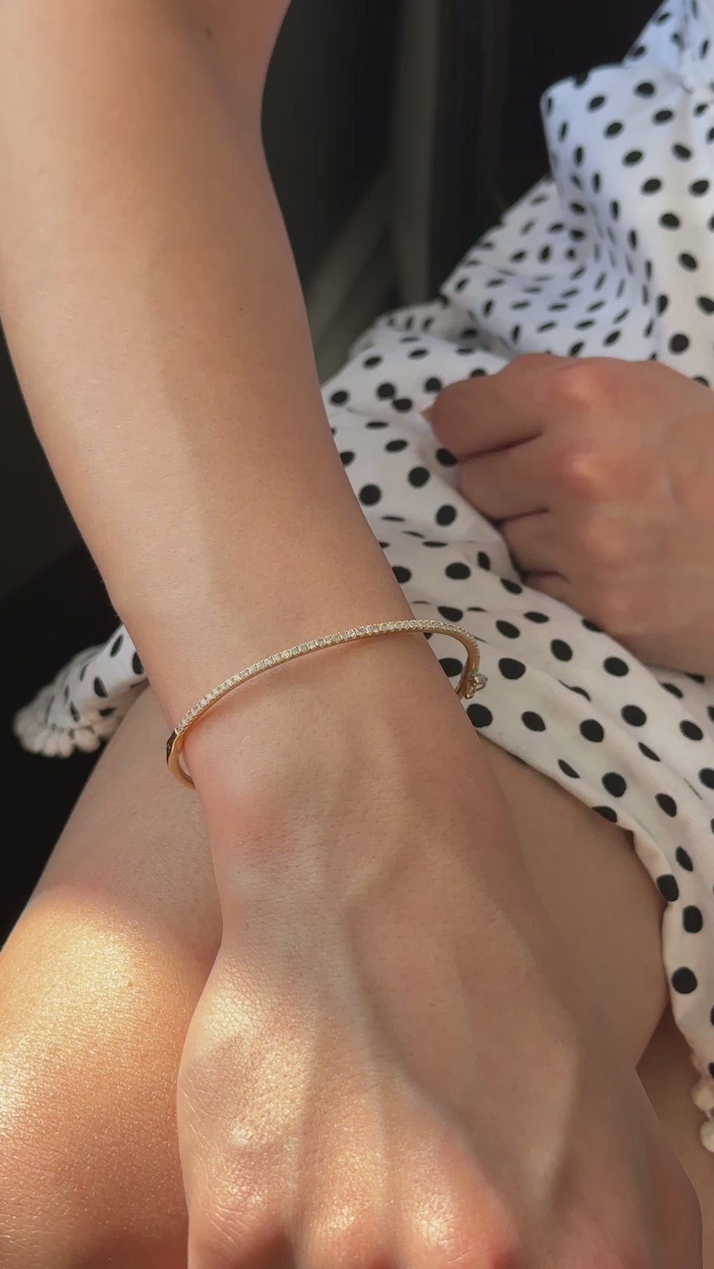 Yellow Gold Bangles and Cuffs 0.71 cts.