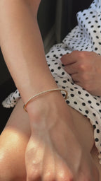 Yellow Gold Bangles and Cuffs 0.71 cts.