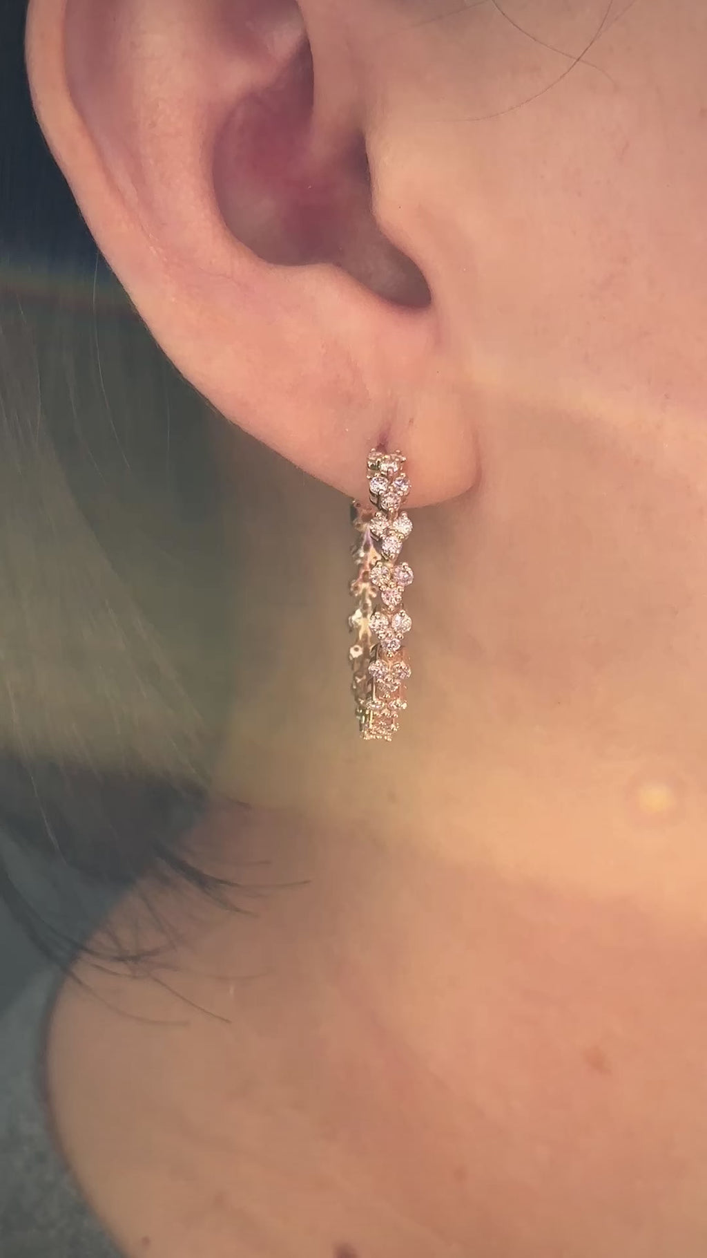Rose Gold CLUSTER HOOPS 2.27 cts.