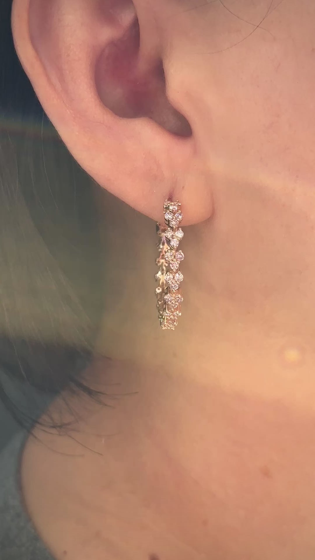 Rose Gold CLUSTER HOOPS 2.27 cts.
