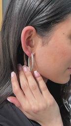 White Gold MARQUISE SHAPED HOOP Hoops 1.86 cts.