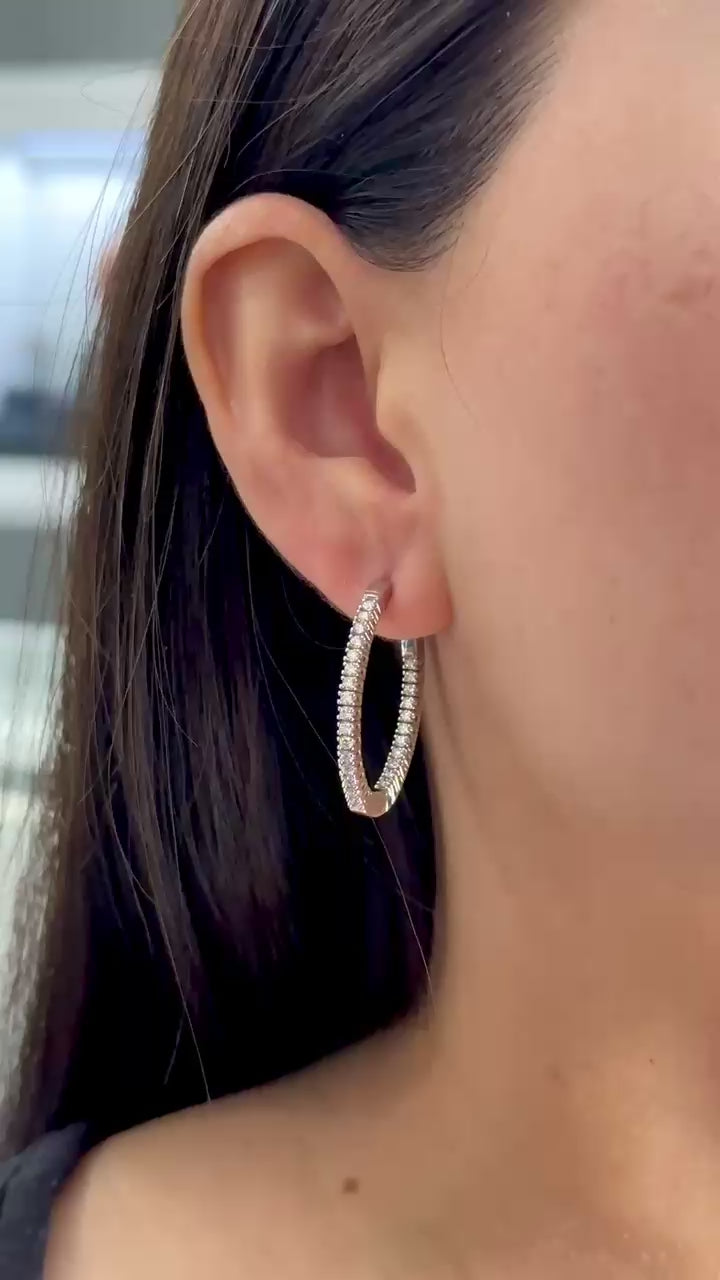Yellow Gold FLEXIBLE HOOP - OVAL SHAPE Hoops 1.07 cts.