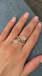 Rose Gold SERPENT SPIRAL RING Cocktail Ring 1.74 cts.