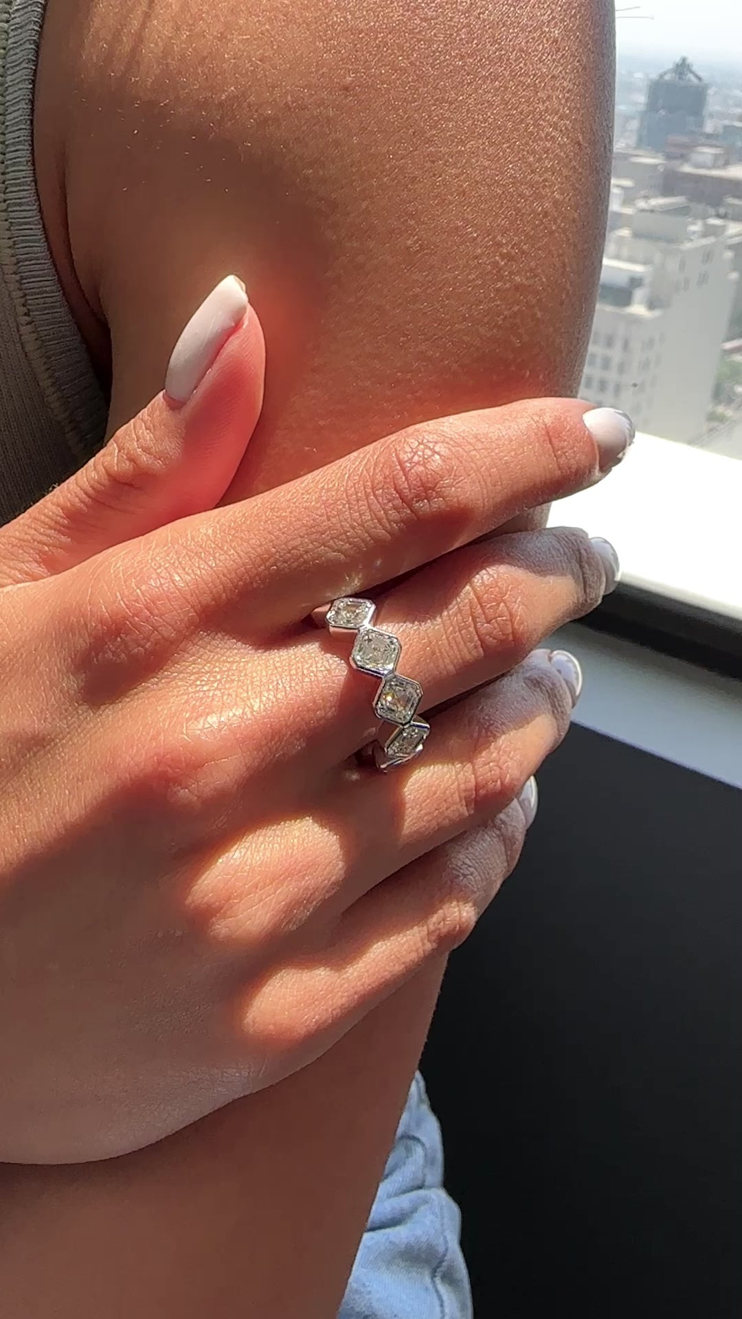 White Gold BEZEL SETTING -GIA Eternity Ring 7.92 cts.