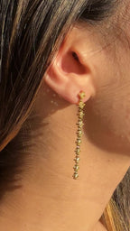 Yellow Gold YELLOW DIAMOND CUSHION DROPS Dangles Earrings 3.46 cts.