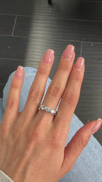 White Gold 3 STONE DIAMOND BAND Men's Band 0.89 cts.