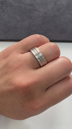 Men's TWO TONE - WG/YG (2 STRIPS) Princess Ring 0.23 cts.
