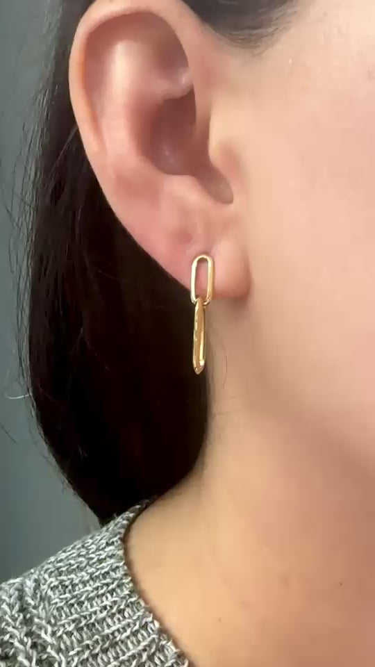 Yellow Gold LINK DANGLE Earrings 0 cts.