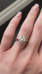 Two-Tone GIA CERTIFIED K I2 - YELLOW BAND - WHITE PRONGS Engagement Ring 2.32 cts.