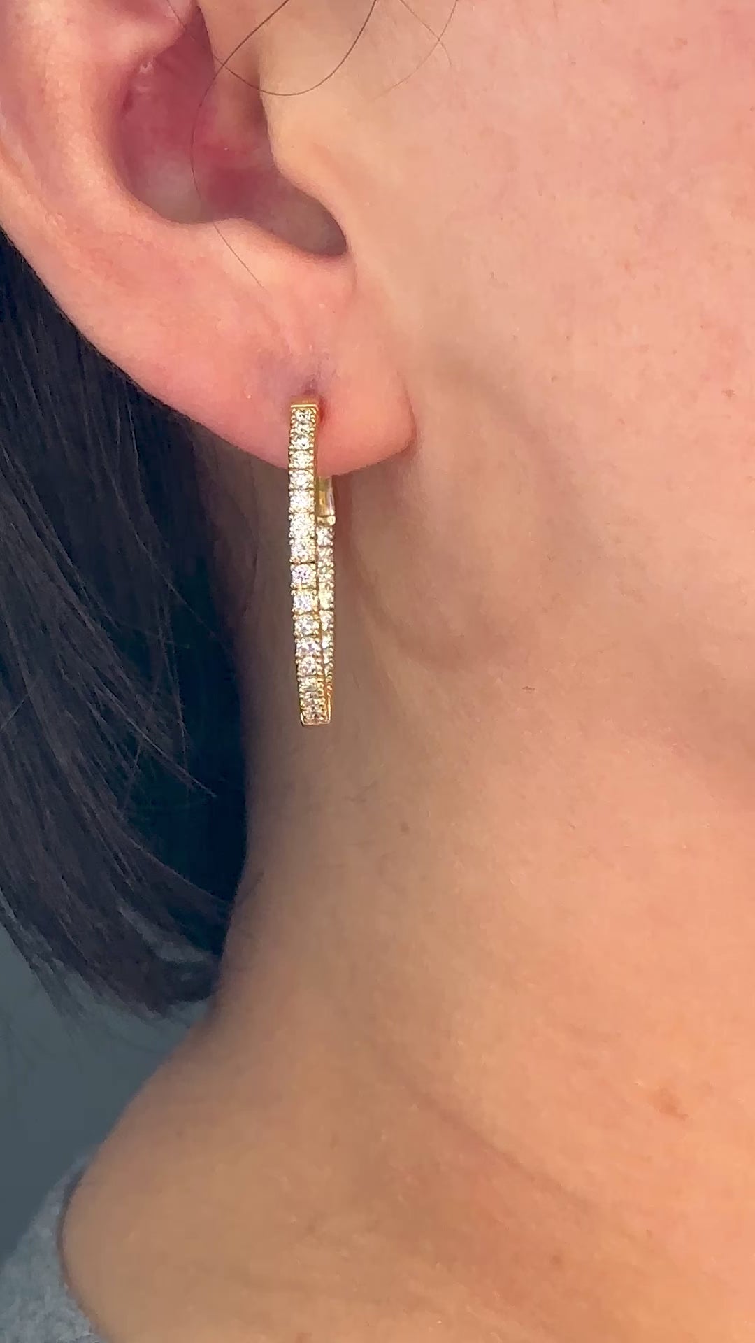 Yellow Gold FLEXIBLE HOOP Hoops 1.45 cts.