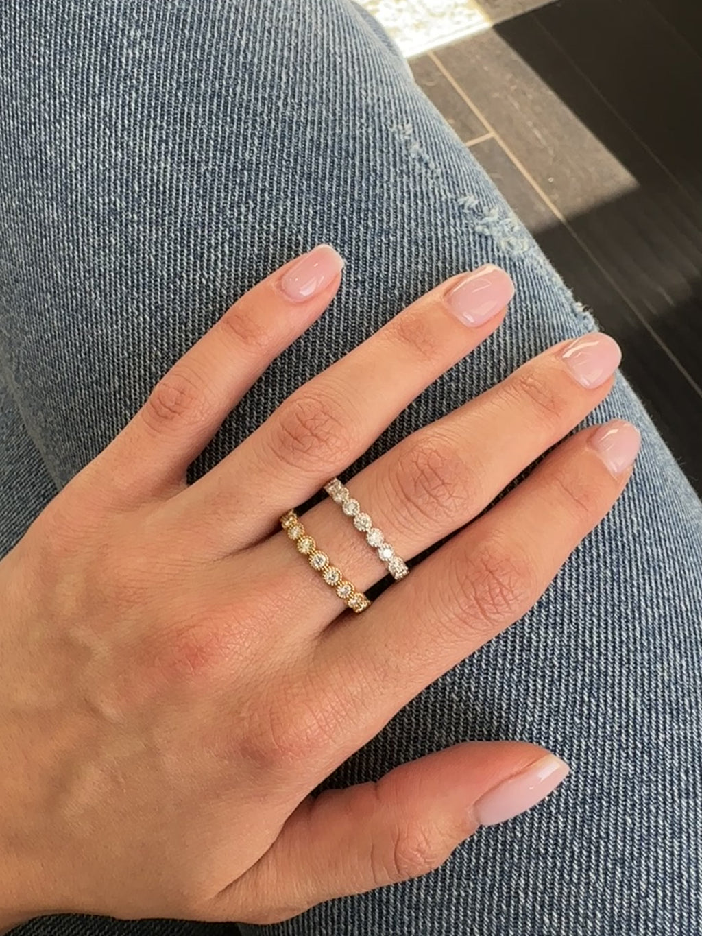 White Gold STACK RINGS Eternity Ring 0.86 cts.