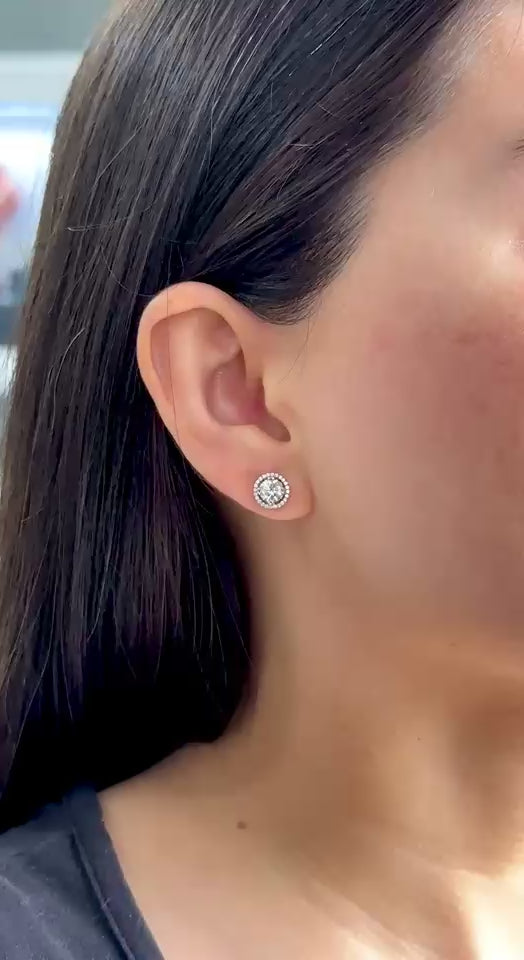 White Gold ONLY 1 GIA (F I1) - E SI2 Studs 1.77 cts.