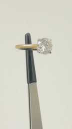 Two-Tone GIA CERTIFIED K I2 - YELLOW BAND - WHITE PRONGS Engagement Ring 2.32 cts.