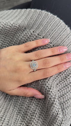 White Gold FANCY BLUE CENTER VVS2 PINK, WHITE, YELLOW HALO - GIA CERTIFIED Engagement Ring 1.96 cts.