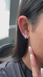 White Gold PETAL MARQUISE Earrings 1.15 cts.