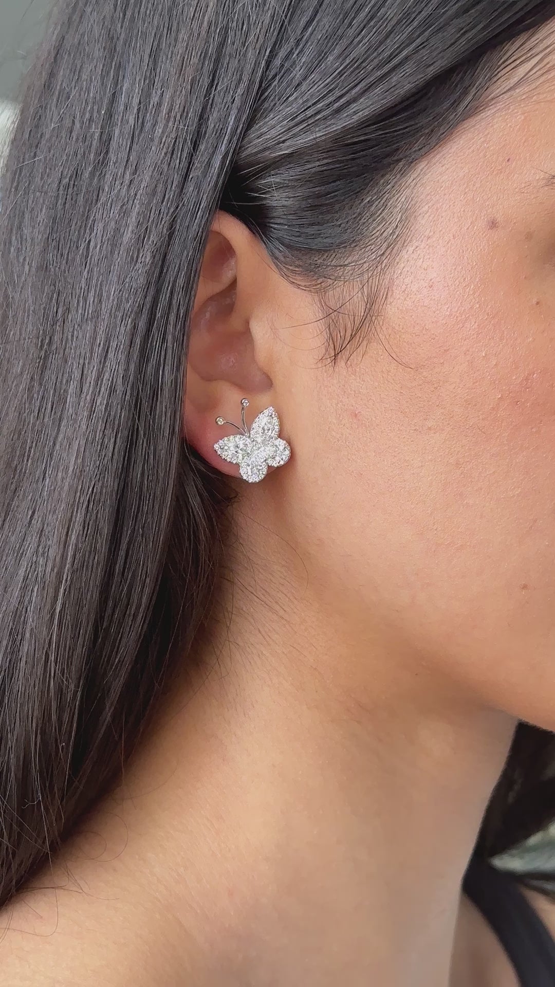 White Gold BUTTERFLY Earrings 2.66 cts.
