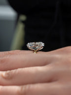 Oval Solitaire Two-Tone 18KT Gold Engagement Ring 5.49ct R-549OV