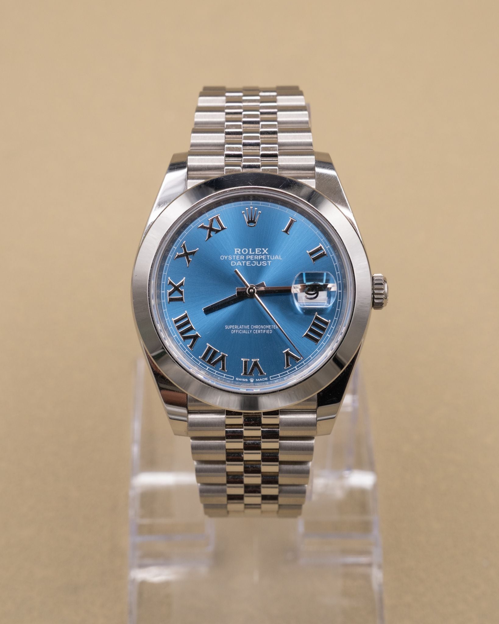 Rolex Datejust 41 Blue Roman Dial on Jubilee 126300 Complete 2026