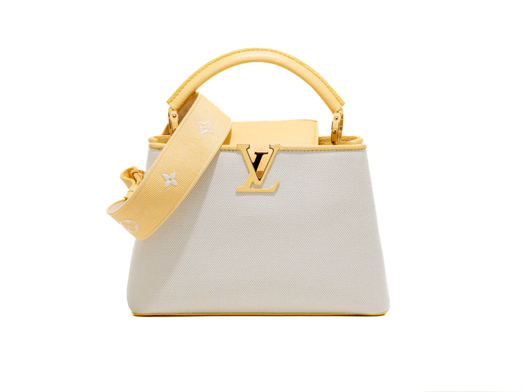 Louis Vuitton Canvas Taurillon Capucines BB Plume Yellow