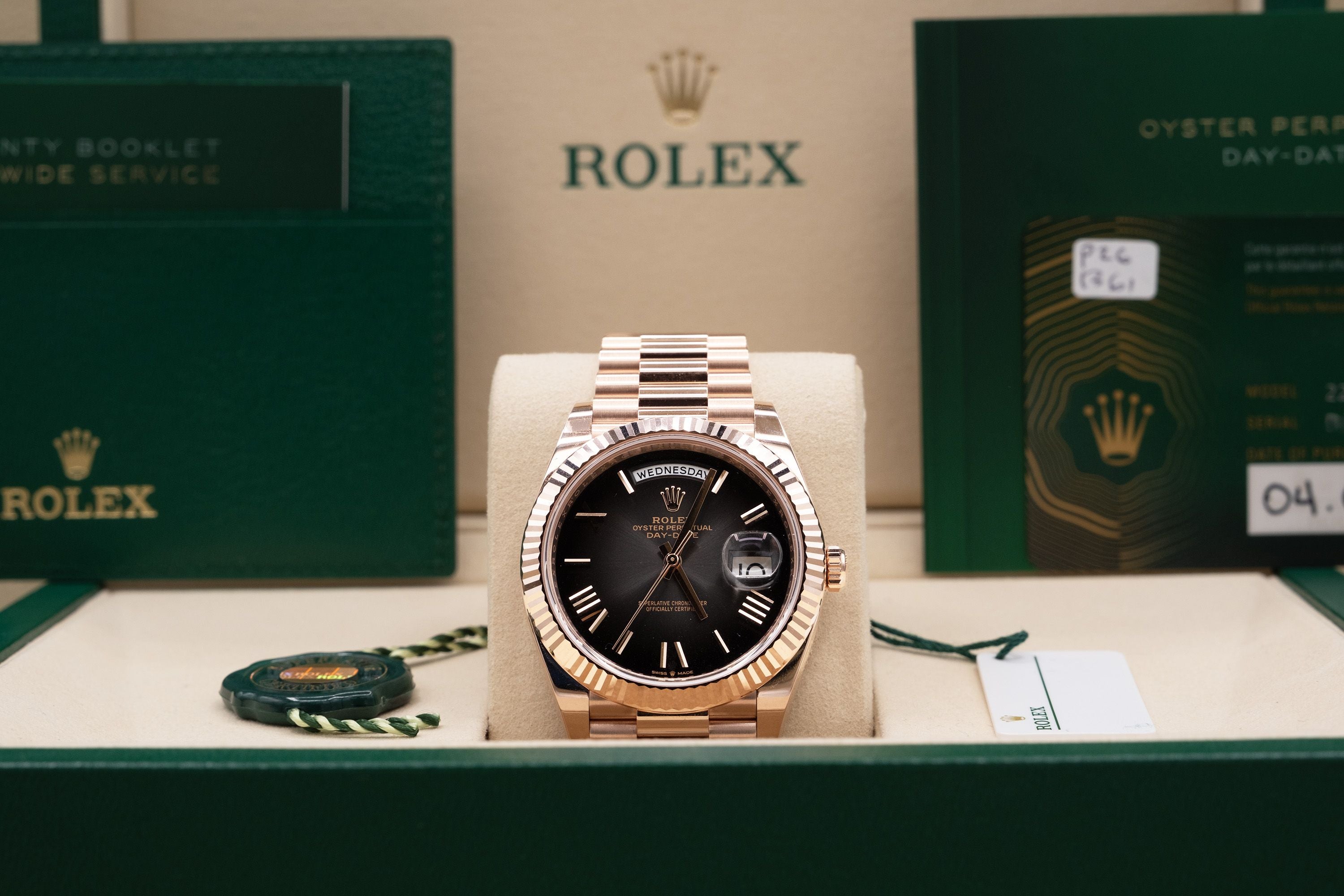 Rolex Day-Date 40 Slate Ombre Roman Dial on President 228235 Complete 2026