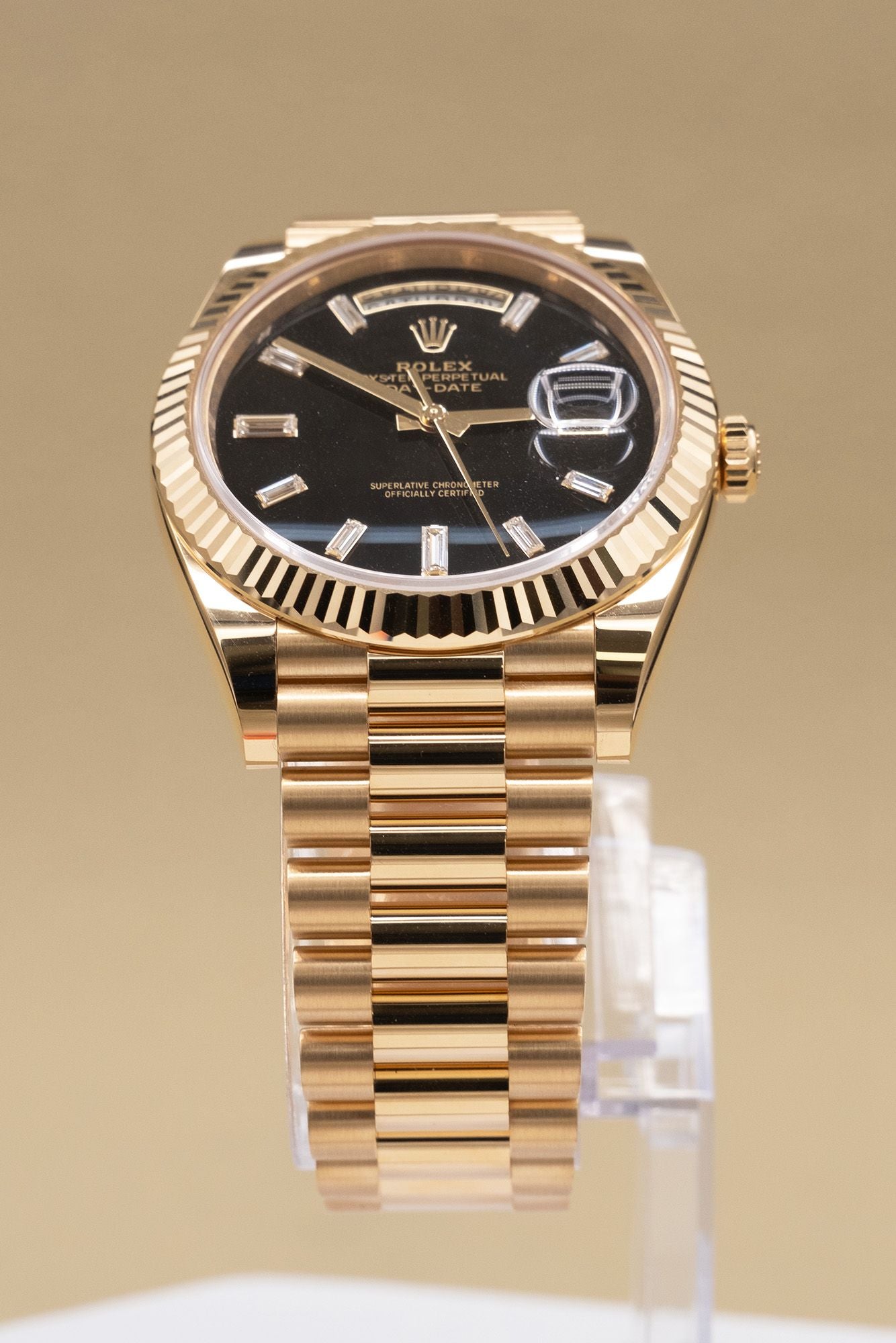 Rolex Day-Date 40 Onyx Dial on President 228238 Complete 2026