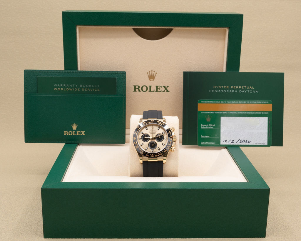Rolex Daytona Champagne And Index Dial on Oysterflex 116518LN Card 2020