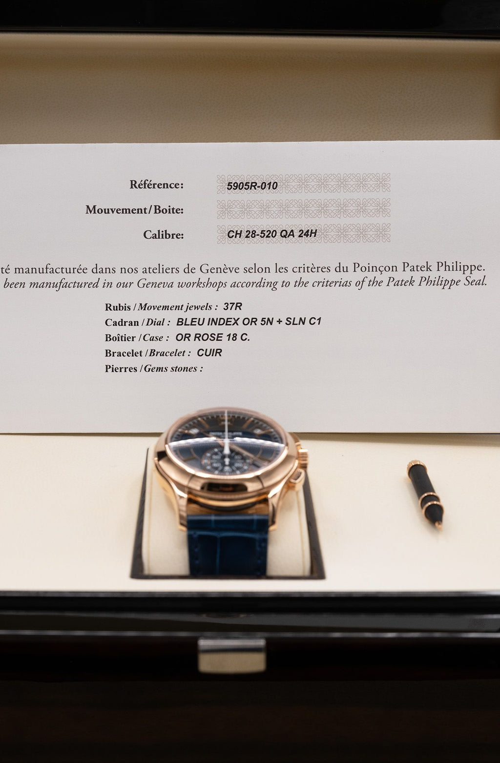 Patek Philippe Complications - Flyback Chronograph Blue Dial on Strap 5905R-010 Complete 2023