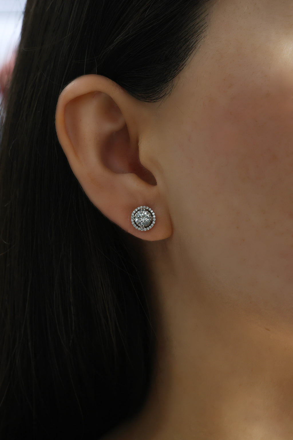 White Gold ONLY 1 GIA (F I1) - E SI2 Studs 1.77 cts.