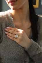 Cushion Diamond Solitaire 18KT Rose Gold Ring 8.03ct R-803CUR