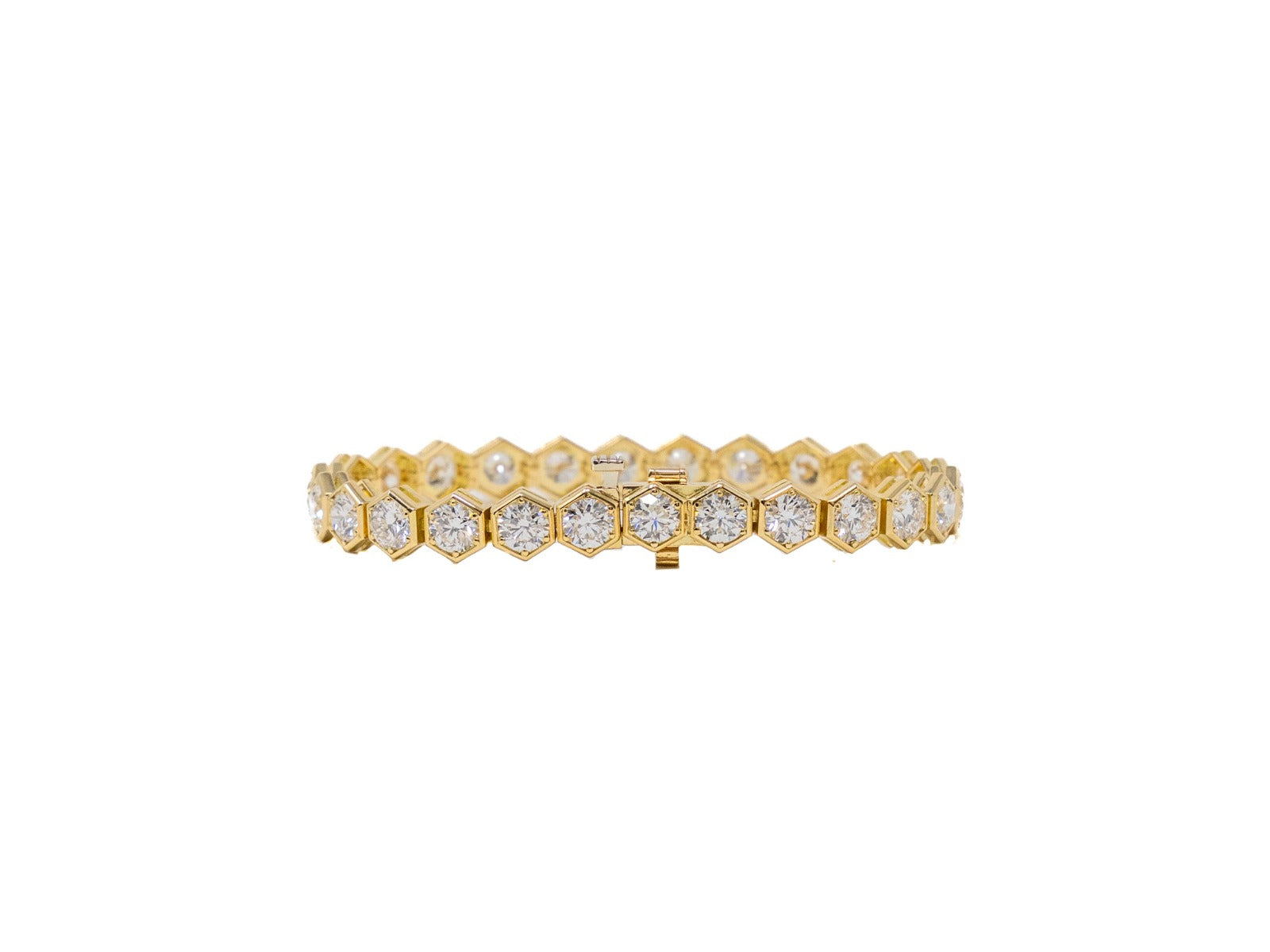 Elegant Hexagonal Link Tennis Bracelet, 13.00ct B-HEXB