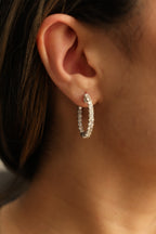 14KT White Gold Round Natural Diamond Hoops 2.06ctw E-206HOOP