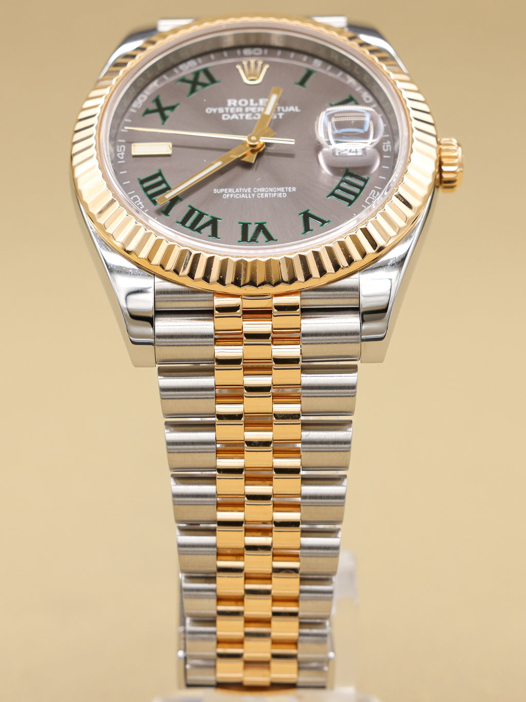 Rolex Datejust 41 Slate Green Roman Dial on Jubilee 126333 Complete 2021