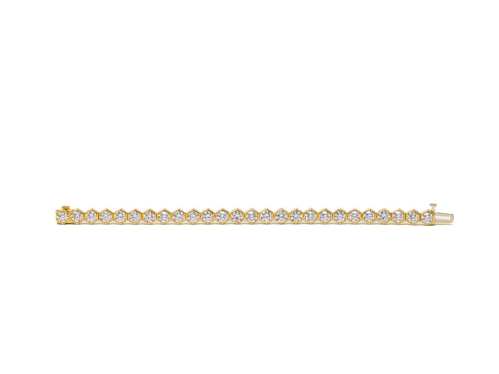 Elegant Hexagonal Link Tennis Bracelet, 13.00ct B-HEXB