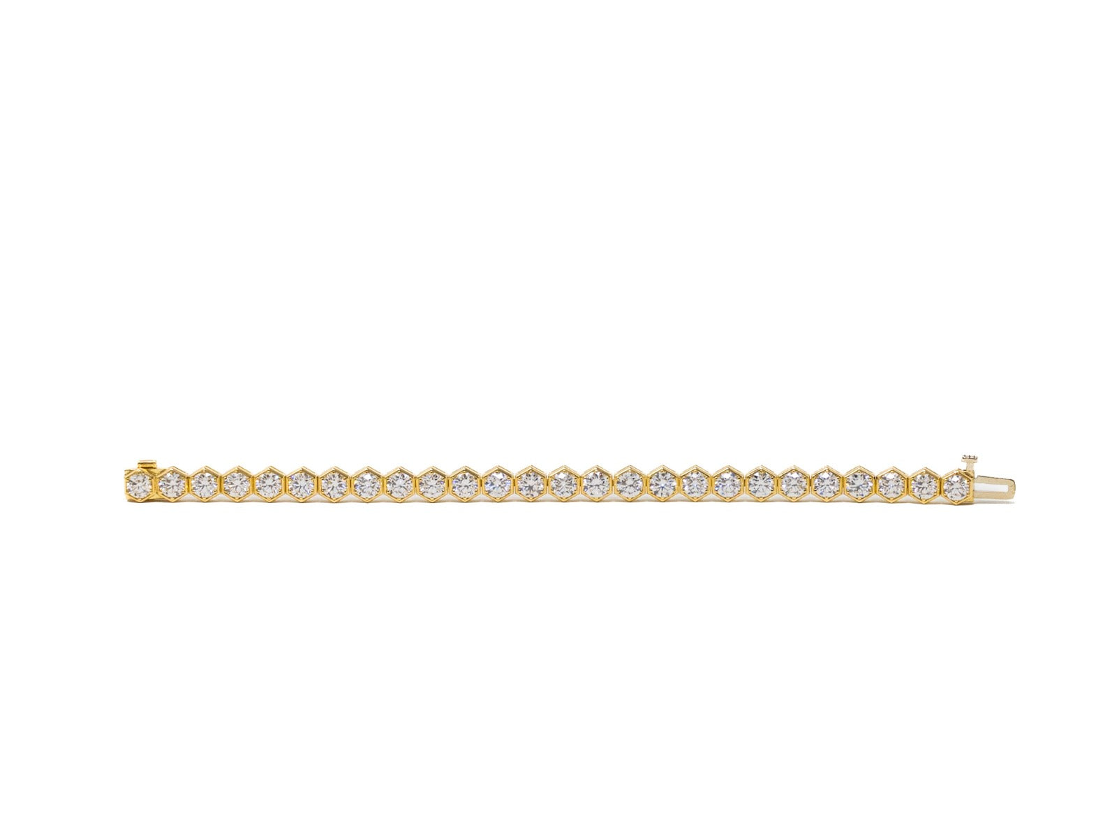 Elegant Hexagonal Link Tennis Bracelet, 13.00ct B-HEXB