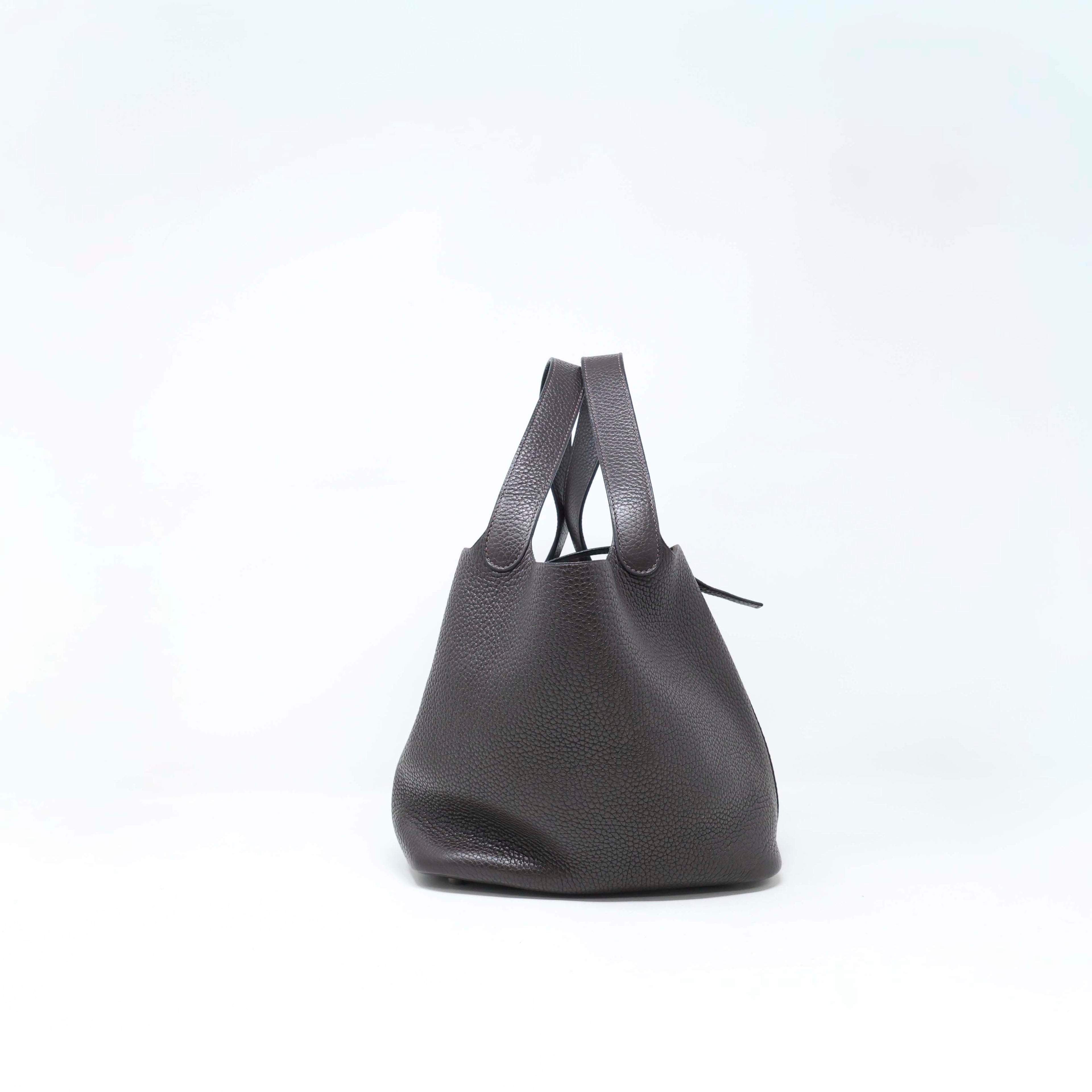 Hermes Dark Brown Taurillon Picotin