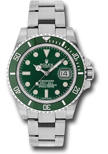 Rolex Submariner Hulk Green Dial on Oyster 116610LV Card 2016