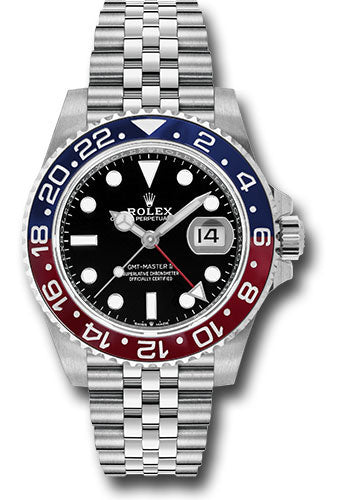 Rolex GMT-Master II Pepsi Black Dial on Jubilee 126710BLRO Complete 2022