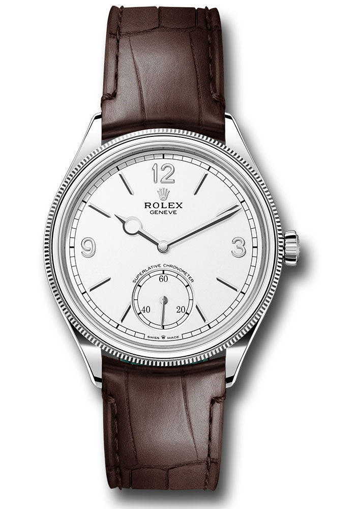 Rolex 1908 White Index Arabic Dial on Leather Strap 52509 Complete 2024